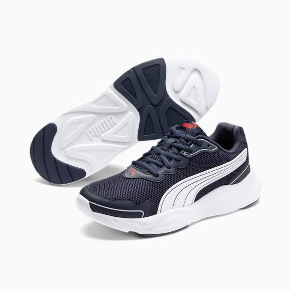 Puma 90s Runner Nu Wave Női Tornacipő Sötétkék Fehér Piros | HU68995