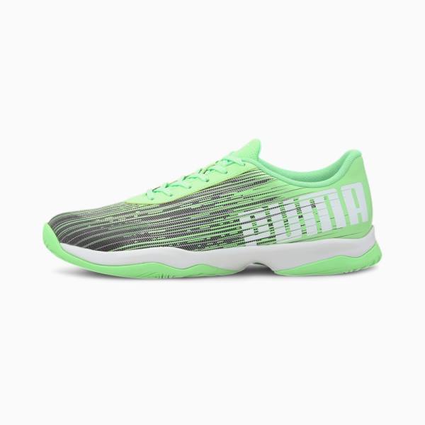 Puma Adrenalite 3.1 Indoor Férfi Kézilabda Cipő Zöld Fekete Fehér | HU78593