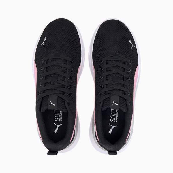 Puma Anzarun Lite Youth Lány Tornacipő Fekete Rózsaszín Titán | HU02338