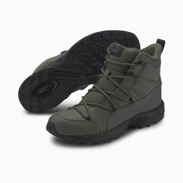 Puma Axis Trail Boot WTR Férfi Tornacipő Zöld Fekete | HU44881