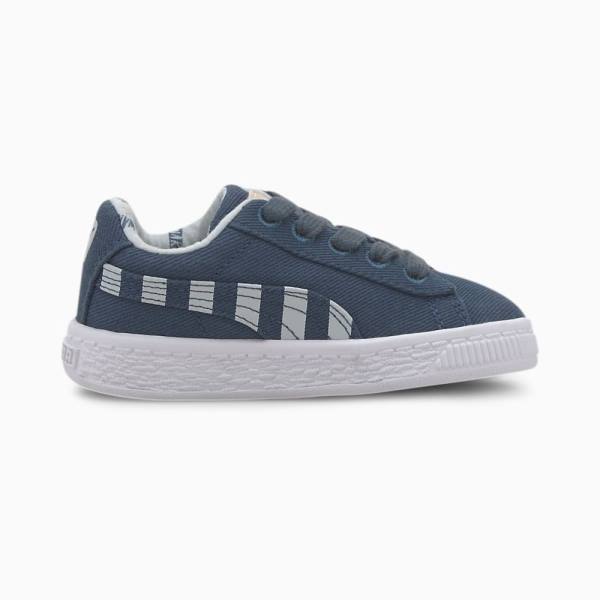 Puma Basket Vászon T4C Fiú Tornacipő Kék Szürke | HU98819