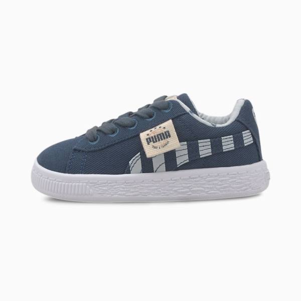 Puma Basket Vászon T4C Fiú Tornacipő Kék Szürke | HU98819