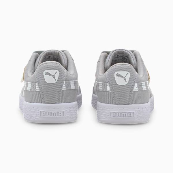 Puma Basket Vászon T4C Fiú Tornacipő Zöld Szürke | HU30632