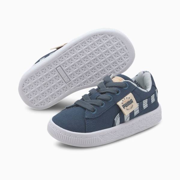 Puma Basket Vászon T4C Lány Tornacipő Kék Szürke | HU74440