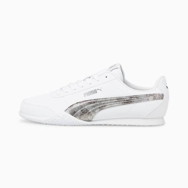 Puma Bella Raw Metallics Női Tornacipő Fehér Titán | HU41818