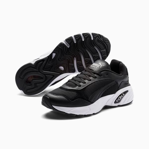 Puma CELL Viper Bőr Férfi Tornacipő Fekete Fehér Titán | HU18077