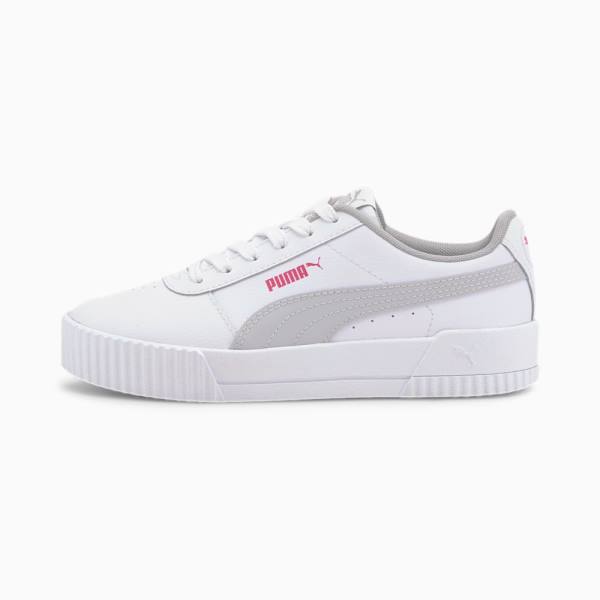 Puma Carina L Youth Lány Tornacipő Fehér Szürke | HU40912