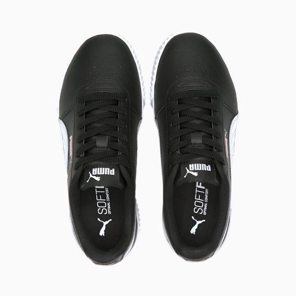 Puma Carina L Youth Lány Tornacipő Fekete Fehér | HU58629