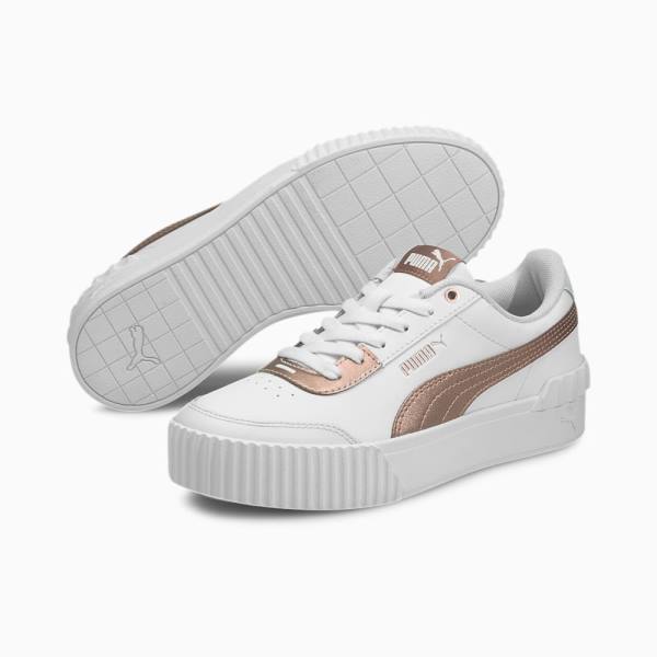 Puma Carina Lift Metallic Női Tornacipő Fehér Rózsaszín Arany | HU49718