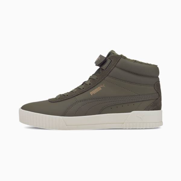 Puma Carina Mid Winterised Női Tornacipő Olivazöld | HU75682