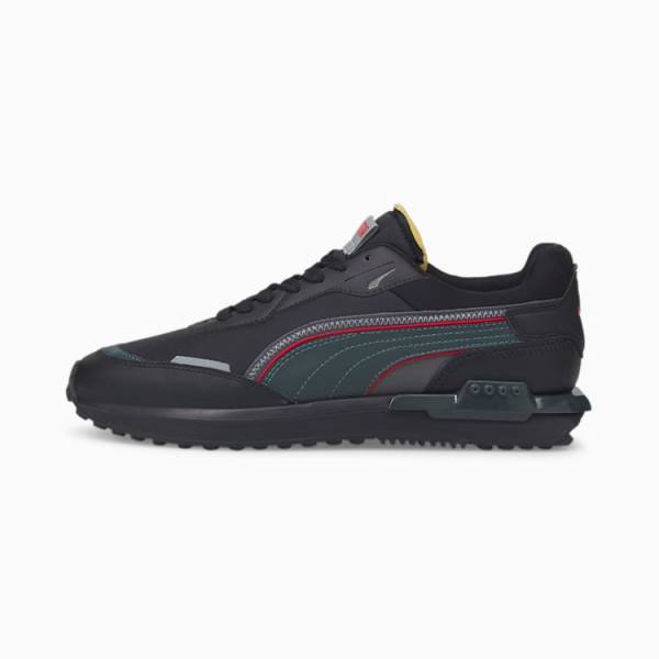 Puma City Rider Ripstop Férfi Tornacipő Fekete Zöld Piros | HU89434