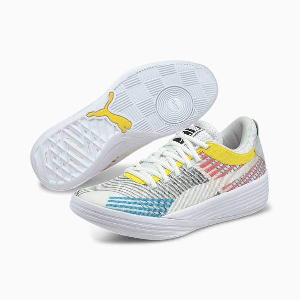 Puma Clyde All-Pro Férfi Kosárlabda Cipő Fehér Kék | HU61234