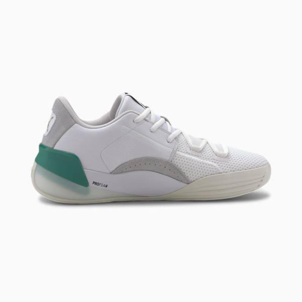 Puma Clyde Hardwood Férfi Kosárlabda Cipő Fehér Zöld | HU87634