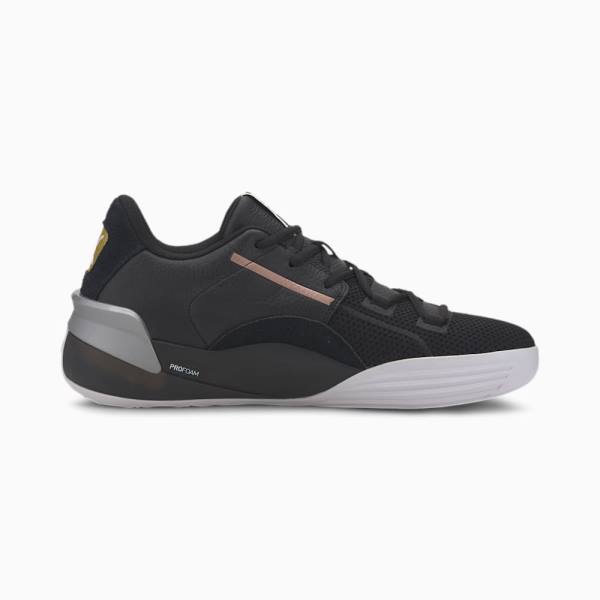 Puma Clyde Hardwood Metallic Férfi Kosárlabda Cipő Fekete Titán | HU77384