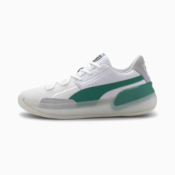 Puma Clyde Hardwood Női Kosárlabda Cipő Fehér Zöld | HU27797