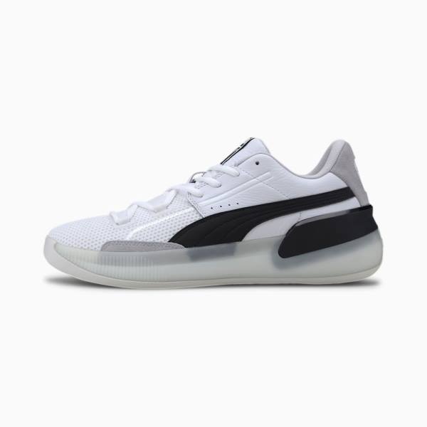 Puma Clyde Hardwood Női Kosárlabda Cipő Fehér Fekete | HU48991