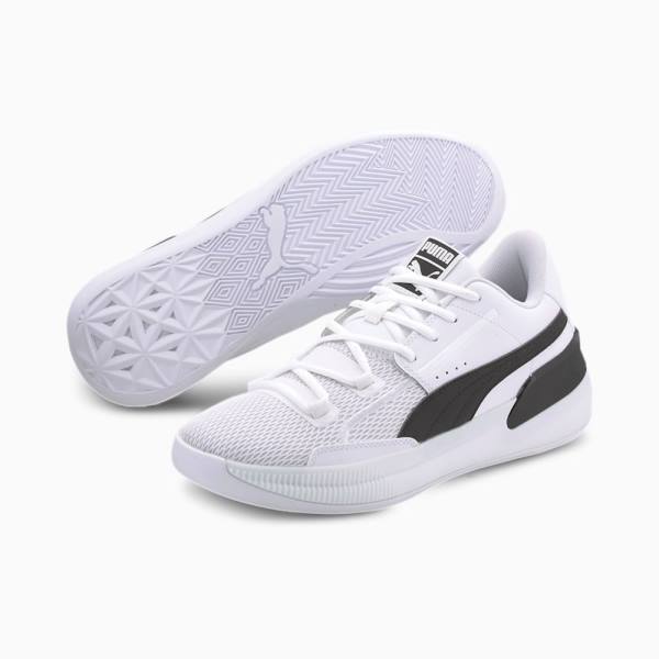 Puma Clyde Hardwood Team Férfi Kosárlabda Cipő Fehér Fekete | HU96593