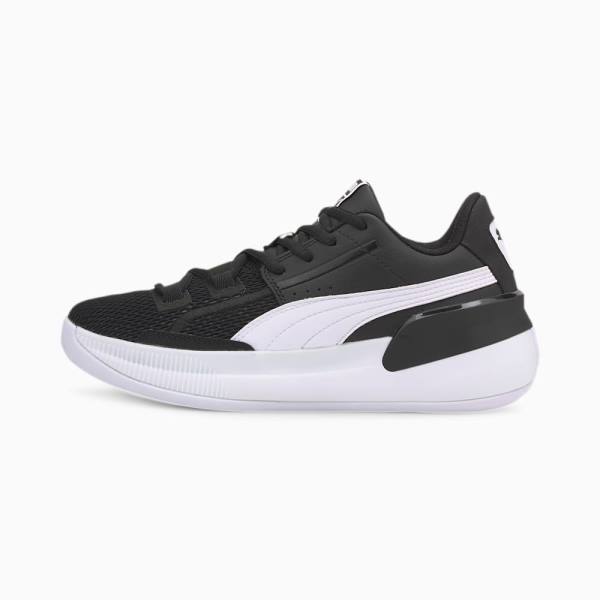 Puma Clyde Hardwood Team Youth Fiú Kosárlabda Cipő Fekete Fehér | HU25515