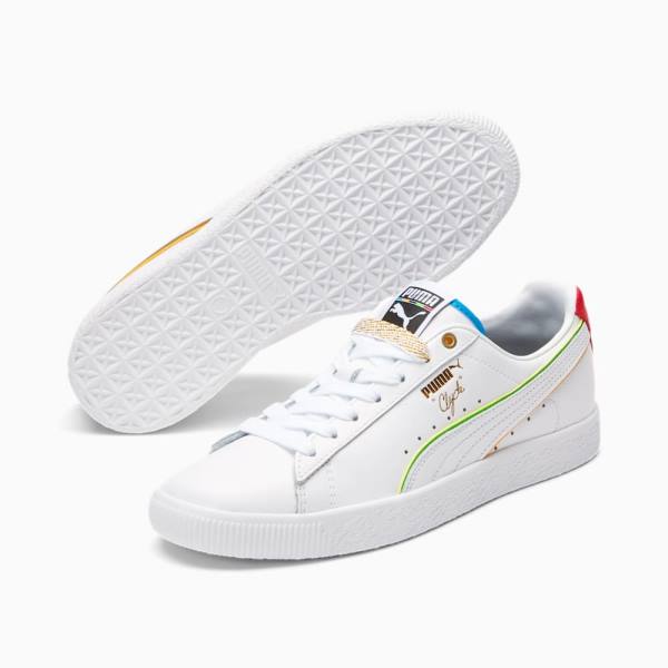 Puma Clyde The Unity Kollekciók Női Tornacipő Fehér Piros Kék | HU64995