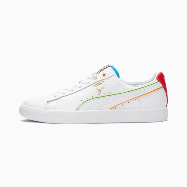 Puma Clyde The Unity Kollekciók Női Tornacipő Fehér Piros Kék | HU64995