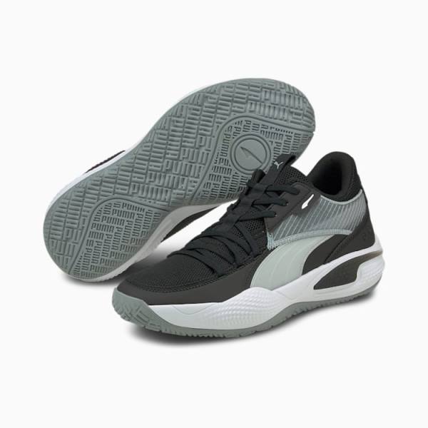 Puma Court Rider Team Férfi Kosárlabda Cipő Fekete Fehér | HU12424