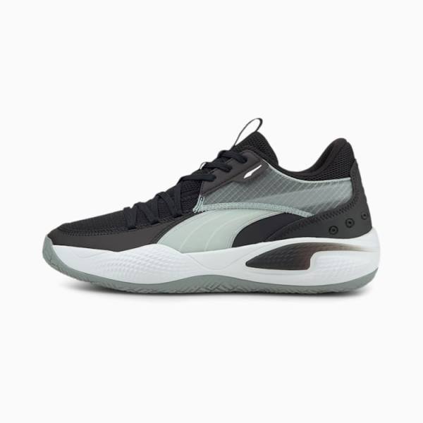 Puma Court Rider Team Férfi Kosárlabda Cipő Fekete Fehér | HU12424