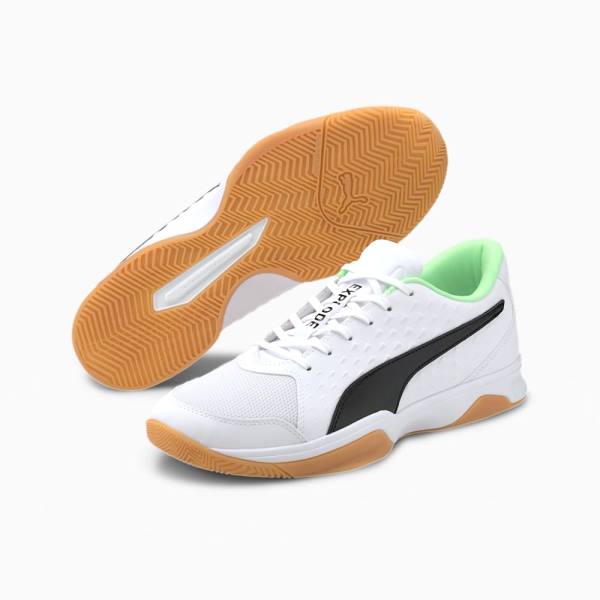 Puma Explode 2 Indoor Férfi Kézilabda Cipő Fehér Fekete Zöld Rózsaszín | HU80264