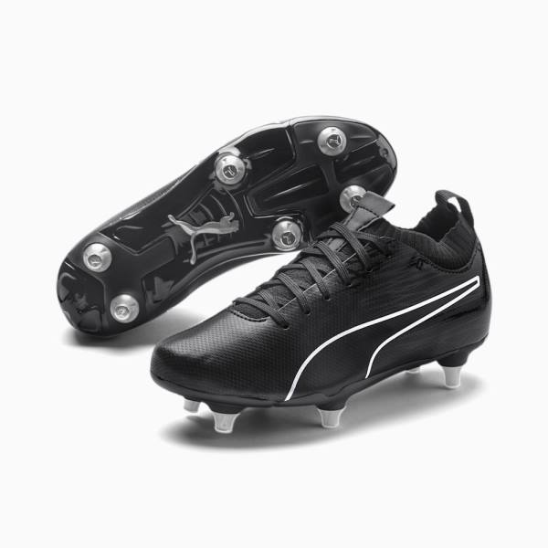 Puma FTB II evoKNIT SG Youth Fiú Focicipő Fekete Titán | HU80729