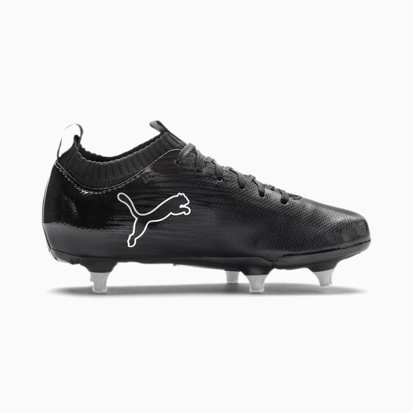 Puma FTB II evoKNIT SG Youth Fiú Focicipő Fekete Titán | HU80729