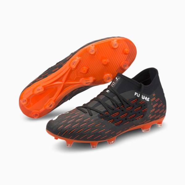 Puma Future 6.3 NETFIT FG/AG Férfi Focicipő Fekete Fehér Narancssárga | HU33837