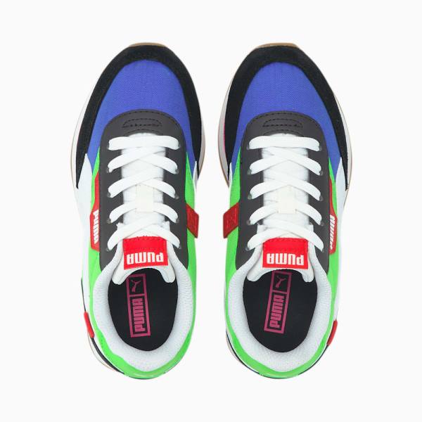 Puma Future Rider Play On Fiú Tornacipő Fekete Zöld Kék | HU39765