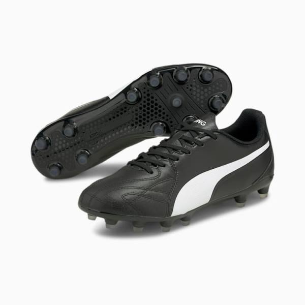 Puma King Hero 21 FG Férfi Focicipő Fekete Fehér | HU64590