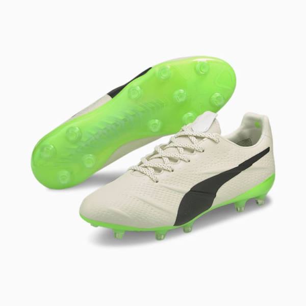 Puma King Platinum 21 VGN FG/AG Férfi Focicipő Fehér Fekete Zöld | HU76594