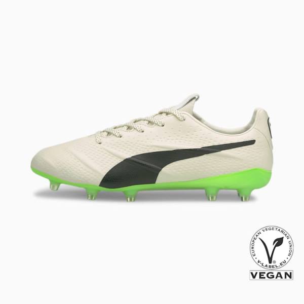 Puma King Platinum 21 VGN FG/AG Férfi Focicipő Fehér Fekete Zöld | HU76594