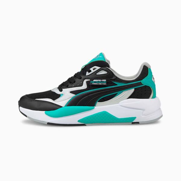 Puma Mercedes F1 X-Ray Speed Férfi Motorsport Cipő Fekete Zöld | HU50621