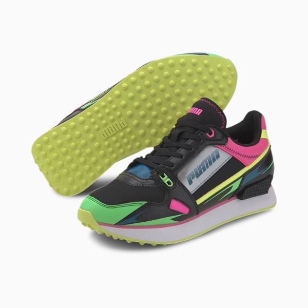 Puma Mile Rider Sunny Getaway Női Tornacipő Fekete Zöld | HU22812