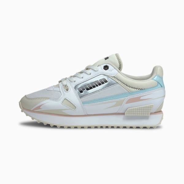 Puma Mile Rider Sunny Getaway Női Tornacipő Fehér Fekete Világos Kék | HU78312