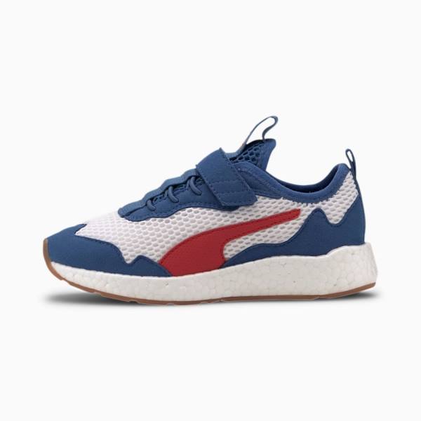 Puma NRGY Neko Skim AC Fiú Tornacipő Fehér Piros Kék | HU13398