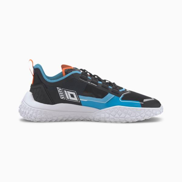 Puma Octn LoFi DNA Férfi Motorsport Cipő Fekete Fehér Kék | HU62062