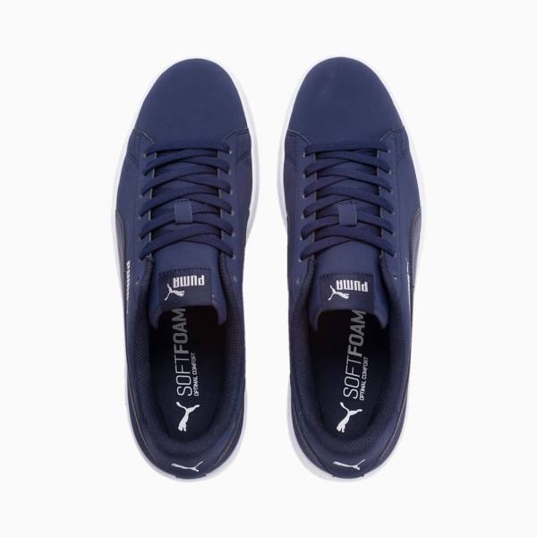 Puma PUMA Smash v2 Buck Férfi Tornacipő Sötétkék Titán Fehér | HU69380