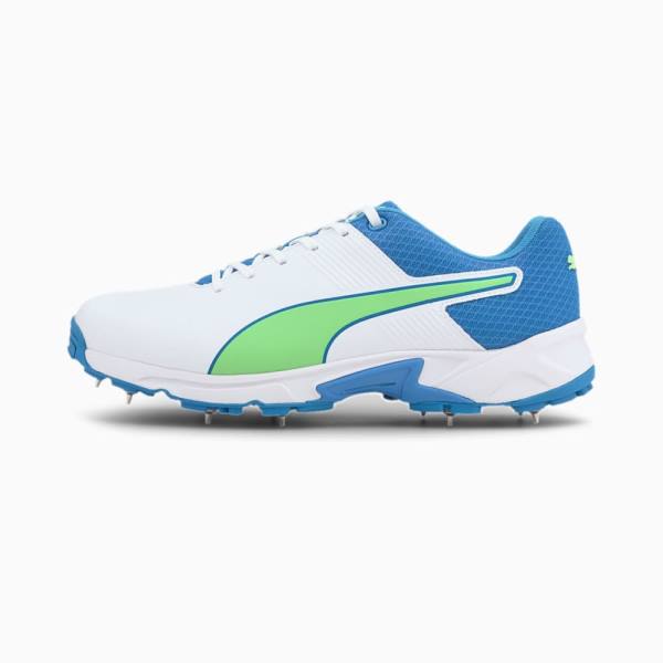 Puma PUMA Spike 19.2 Cricket Férfi Focicipő Fehér Kék Zöld | HU22170