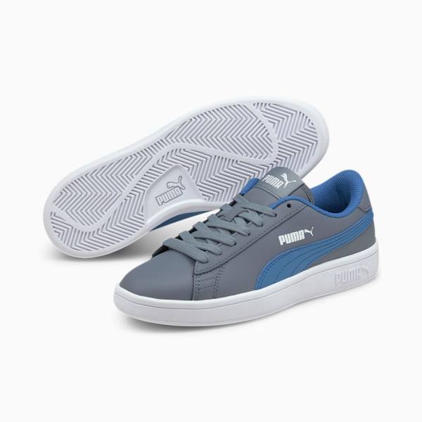 Puma Puma Smash v2 Youth Fiú Tornacipő Szürke Kék | HU20989