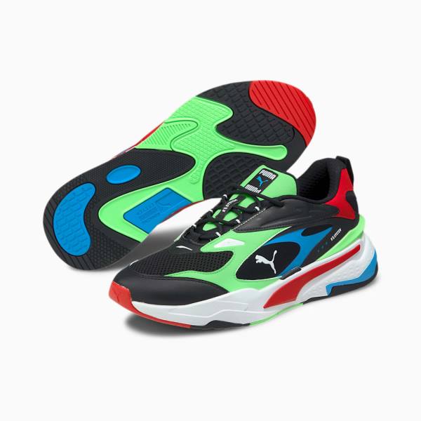 Puma RS-Fast Női Tornacipő Fekete Zöld Piros | HU27370