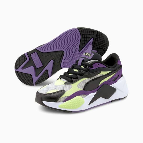 Puma RS-X3 Bright Youth Fiú Tornacipő Zöld Lila | HU20510