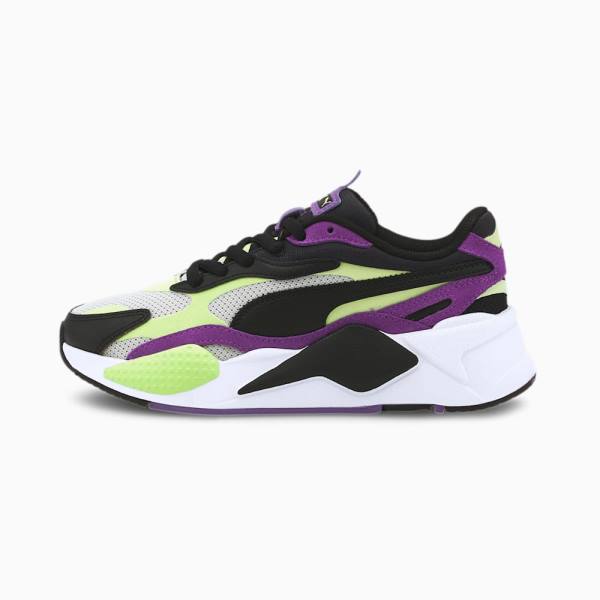 Puma RS-X3 Bright Youth Fiú Tornacipő Zöld Lila | HU20510