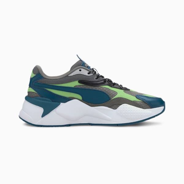 Puma RS-X3 City Attack Youth Fiú Tornacipő Szürke Zöld | HU61940