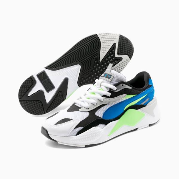 Puma RS-X3 Puzzle Soft Férfi Tornacipő Fehér Kék | HU06178