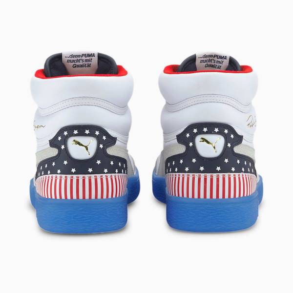 Puma Ralph Sampson Mid 4th of July Férfi Tornacipő Fehér Piros | HU06655