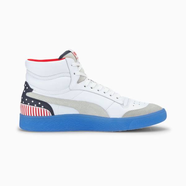 Puma Ralph Sampson Mid 4th of July Férfi Tornacipő Fehér Piros | HU06655