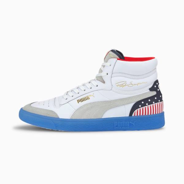 Puma Ralph Sampson Mid 4th of July Férfi Tornacipő Fehér Piros | HU06655